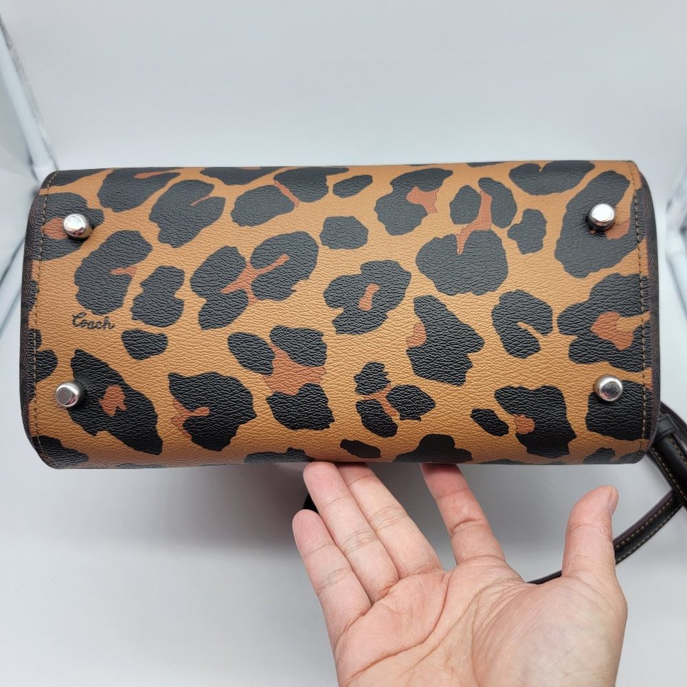 Coach Rowan Satchel in Signature Canvas Leopard Print CC758 Light Saddle Multi - Picture 5 of 10